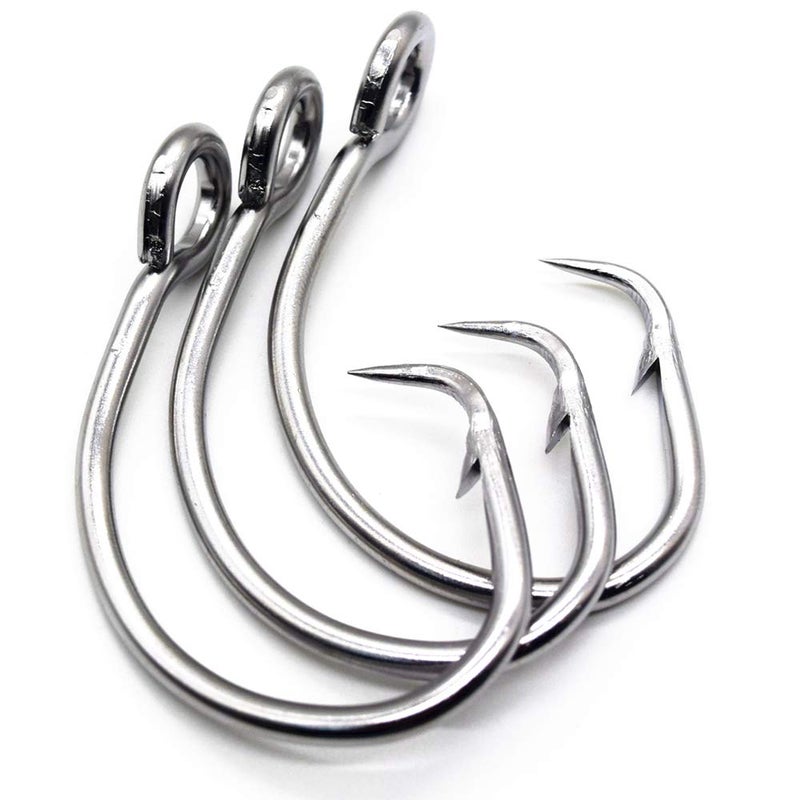 SENYUBBY 11/0-16/0 Big Game White Forged Offset Circle Hooks Shark & Swordfish (Pack of 10) - Image 2